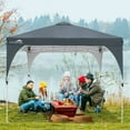 thumbnail image 6 of EAGLE PEAK 10' x 10' Outdoor Pop Up Canopy Tent, Portable Sun Shelter with Leg Skirts, Vented Top and Wheeled Carrying Bag, Gray, 6 of 8