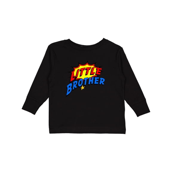 Inktastic Little Brother Superhero Boys Long Sleeve Toddler T-Shirt