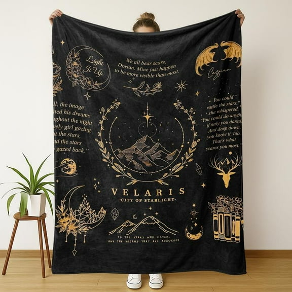 Acotar Merchandise Blanket, Slogan Print Blanket, Night Court Gift, Thorn Rose Plush Pillow, Book Series Gift, Sjm Fan Art Hsm Blanket, Perfect for Her
