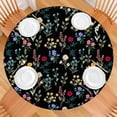 thumbnail image 2 of Pioneer Flower Floral Print Pattern Round Fitted Tablecloth with Elastic Edge,Dining Table Cover Waterproof,Outdoor Round Tablecloth for Camping,Dining,Indoor and Outdoor, 2 of 7
