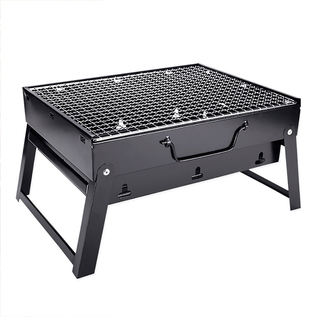 TOPUUTP Parrilla de carbón para barbacoa, grande, portátil, de acero, para exteriores, patio, jardín, fiesta, barbacoa, venta flash, oferta especial, negro