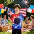 thumbnail image 2 of Boy's Short Sleeve Elevated Graphic T-Shirt, Sizes 4-18 with Patriotic Printed Designs, 2 of 5