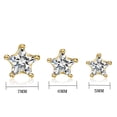 thumbnail image 3 of Emma Manor EM 14k Gold Plated 925 Sterling Silver Cubic Zirconia Crystal Star Stud Earrings, 3 of 6