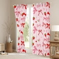 thumbnail image 3 of Erosebridal Girly Pink Ribbon Blackout Curtains Set of 2 (52x84 Each), Cartoon Strawberry Window Curtains, 3 of 6