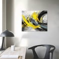 thumbnail image 3 of Nawypu Large Canvas Black and White Yellow Abstract Wall Art Living Room Canvas Print Artwork Stretched and Framed Modern Paintings Pictures for Bedroom Office Kitchen Wall Decor, 3 of 4