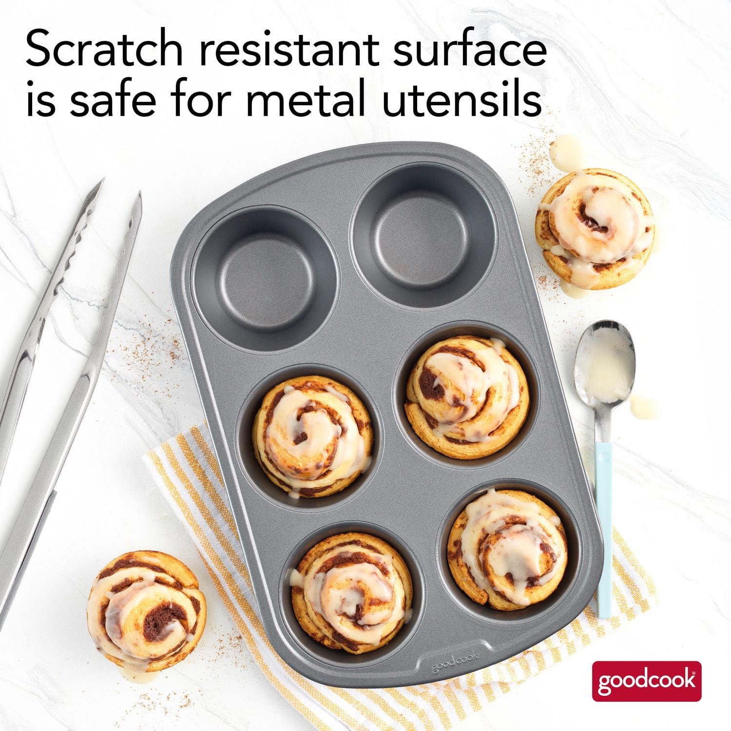 Goodcook Non-Stick Texas Muffin Pan, 6 Cup, Muffin Pan