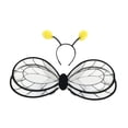 thumbnail image 2 of Disfraz de ala de abeja de poliéster con diadema para Halloween familiar negro, 2 of 8