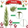 thumbnail image 3 of 60 Pcs/Set Christmas 3D Artificial Pine Branches- 12.5 Inch Faux Evergreen Cedar Sprigs Branches- Fake Foliage Pine Needles Picks with Artificial Red Berry Stems for DIY Christmas Decoration, 3 of 5