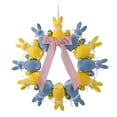thumbnail image 1 of Dvumao Easter Decorations, Easter Realistic Flocked Rabbits Wreath Animals Figurine Bow Doll Decoration, 1 of 9