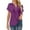 Purple, variant on Womens Linen T-Shirts Button Lapel Solid Color Basic Short Sleeve Summer Tops Light Weight Breathable Comfy Pullover Tees