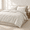 Scandi Botanical & Pinstripe - Warm White-Queen (90"×90"), variant on Wildflower Sprig Botanical & Stripes - Soft Mint Green King (104"×90") Cotton Duvet Cover Set