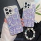 thumbnail image 2 of Para iPhone 11 14 Pro Max 12 13 Colorido Patrón De La Cáscara Púrpura Tulip Impresión Suave TPU Anti-Arañazos Caso Del Teléfono Con La Cadena A Prueba De Golpes Celular Protector Caídas, 2 of 4