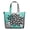 Blue, variant on Vintage Aesthetic Travel Duffel, Boho Artistic Weekender Bag for Women, Abstract Geometric Carry-on Tote with Floral and Tribal Touch