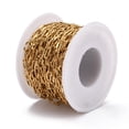 thumbnail image 4 of PVD Vacuum Plating 304 Stainless Steel Cable Chains with Spool Soldered Real 18K Gold Plated 7.5x3.5x0.8mm 10.93 yards(10m)/roll, 4 of 4