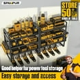 thumbnail image 4 of Power Tool Organizer, 8 Drill Holder Wall Mount, Storage Rack for Garage Organization, Heavy Duty Tool Racks and Battery Shelf, Tools Shelves with Charging Station - Metal - Large - 2 pack, 4 of 9