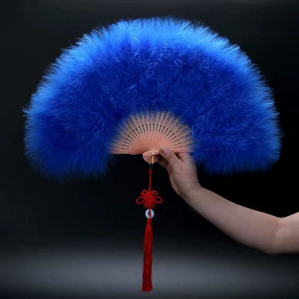 Espectáculo de baile, fiesta de té, decoración de boda, cinco piezas, abanico de plumas, abanico plegable Vintage de los años 20, abanico de mano para disfraz