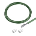 thumbnail image 1 of Uxcell Cable de alambre de 16 pies de acero inoxidable 304 recubierto de vinilo con 2 piezas de fundas de aluminio verdes, 1 of 7