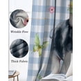 thumbnail image 3 of Spring Pig Kitchen Curtains Butterfly Botanical Floral Blue Plaid Cafe Short Curtains for Bathroom Blackout Window Curtain Grommet Small Window Treatment Tier Drapes for Bedroom Living Room 42"x45"x2, 3 of 9