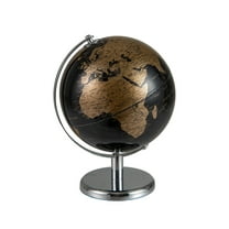 Gymax Metallic Black World Globe 8-Inch Rotating Earth Globe Metal Stand Teaching Gift Gold