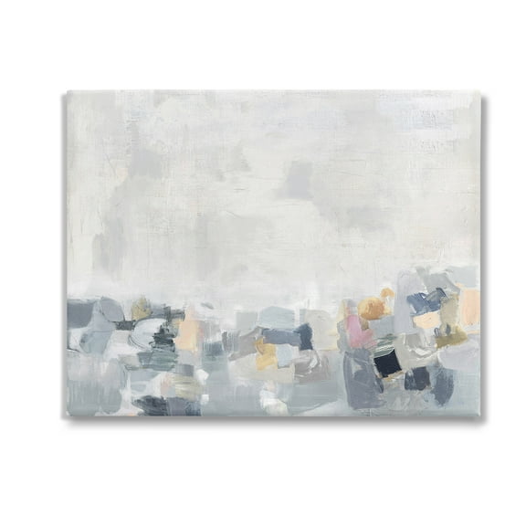 Stupell Industries Grey Modern Landscape Abstract Painting Gallery Wrapped Canvas Art Print Wall Art, 20 x 16