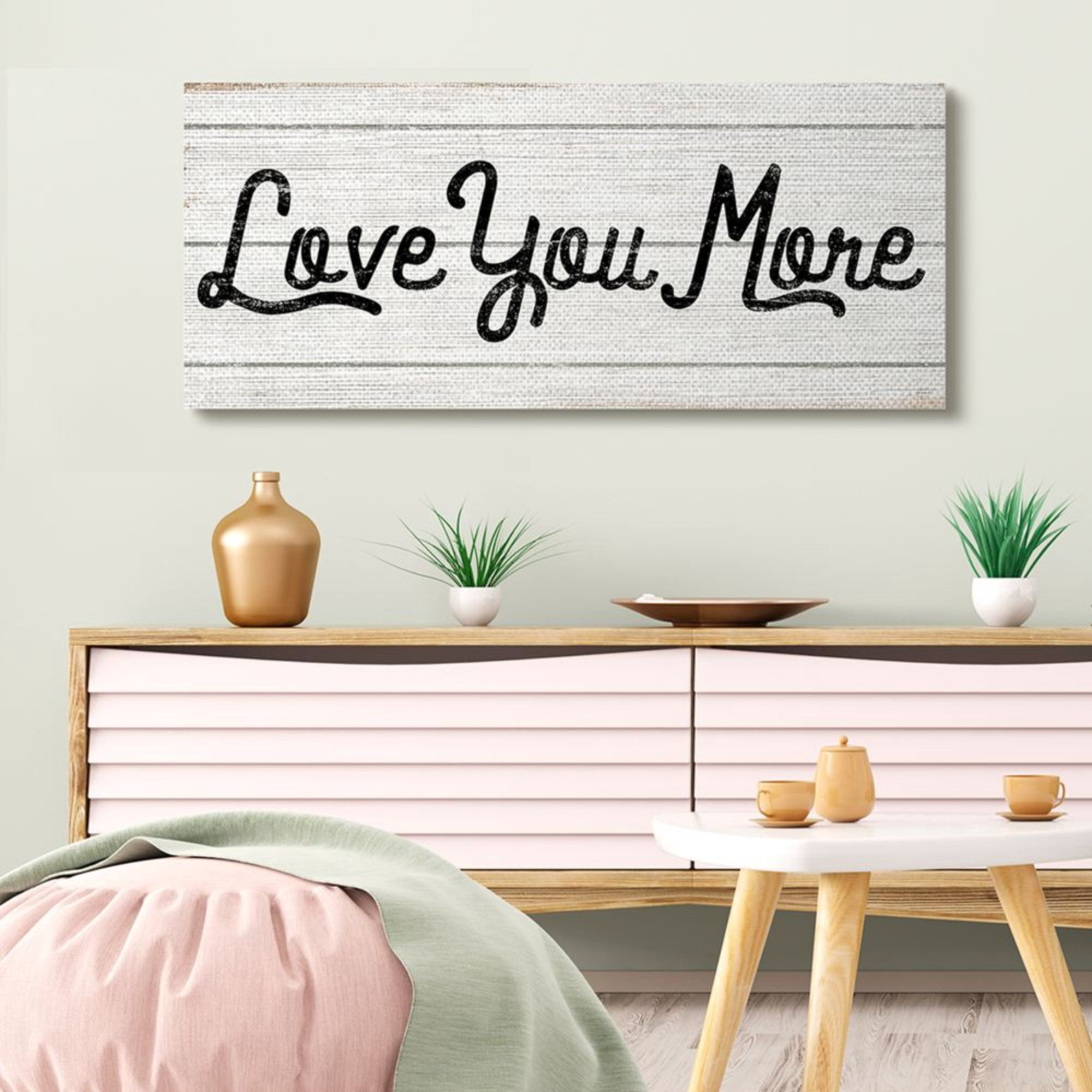Stupell Industries Love You More Romantic Quote Country Design Design by Daphne Polselli, 20" x 48"