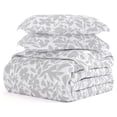 thumbnail image 6 of Noble Linens 3-Piece Light Gray Abstract Garden Print Comforter Set,Full/Queen, 6 of 7