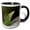 Black/White, variant on 3drose, a Macro Portrait Photograph of a Green Anole Lizard., 15oz Two-tone Green Mug