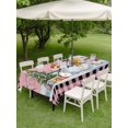 thumbnail image 3 of Outdoor Tablecloth with Umbrella Hole and Zipper, Pink Christmas Rectangle Table Cloth 60x84 Inch Waterproof Tablecloth, Xmas Tree Snowman Bear Snowfall Plaid Picnic Table Cover for Patio Camping, 3 of 7