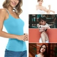 thumbnail image 4 of ACTIVE UNIFORMS Women's Soft and Breathable Cotton Stretch Camisole with Adjustable Strap Tank Top (Water Blue, Large), 4 of 6