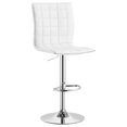 thumbnail image 3 of Bowery Hill 25.5" Metal-Faux Leather Adjustable Bar Stool in White (Set of 2), 3 of 5