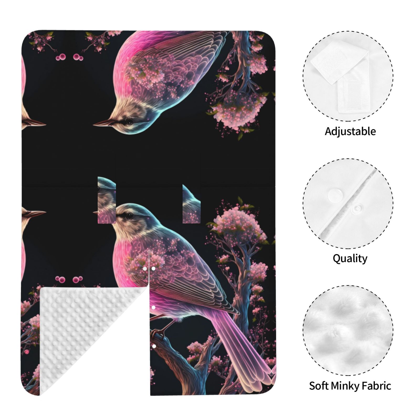 Car Seat Cover Baby - Pink Patterned Bird 2 Breathable Infant Car Seat Cover for Baby Carseat, Lightweight Comfort Baby Essentials Must Haves Newborn Stuff for Girl Boy