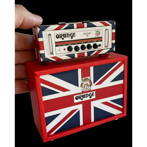 Axe Heaven Orange ROCKER 30 Miniature UK Union Jack Stack Guitar Amplifier Replica Collectible OA-AMP-1