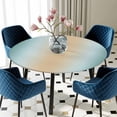 thumbnail image 5 of Elastic Fitted Round Tablecloth, Teal Ombre Waterproof Stretch Table Cover for 55"-60" Tables, Modern Yellow Gradient Farmhouse Art Washable Outdoor Tablecloths for Patio, Picnic, Camping, 5 of 9