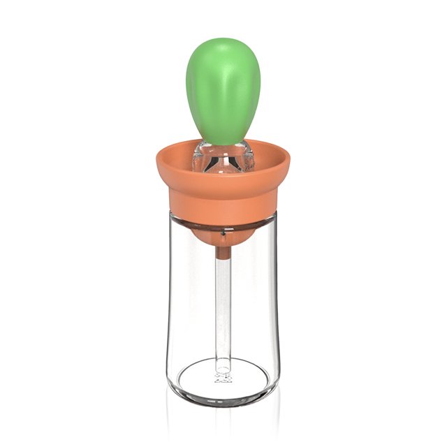 Soidarity Botella de aceite Barbacoa 180ML Cepillos Vidrio Resistente al calor Portátil Desmontable Hogar Picnic al aire libre Dispensador Accesorio Estufas de camping naranja verde Soidarity OD017120-04B