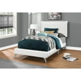 thumbnail image 1 of 47,25" Blanc en Bois Massif, MDF, Mousse et Lin Lit Simple avec Pieds Chromés, 1 of 1
