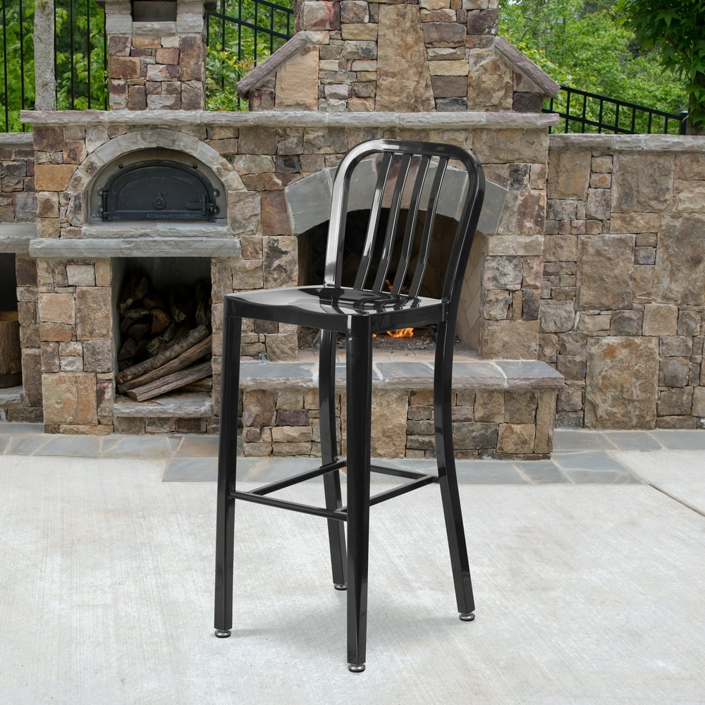 Flash Furniture 30'' High Metal IndoorOutdoor Barstool with Vertical