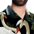 thumbnail image 5 of Swan Men's Short Sleeve Beach Shirts, Casual Poplin Button Down Shirt, Summer Casual Printed Unisex Shirts, 5 of 6