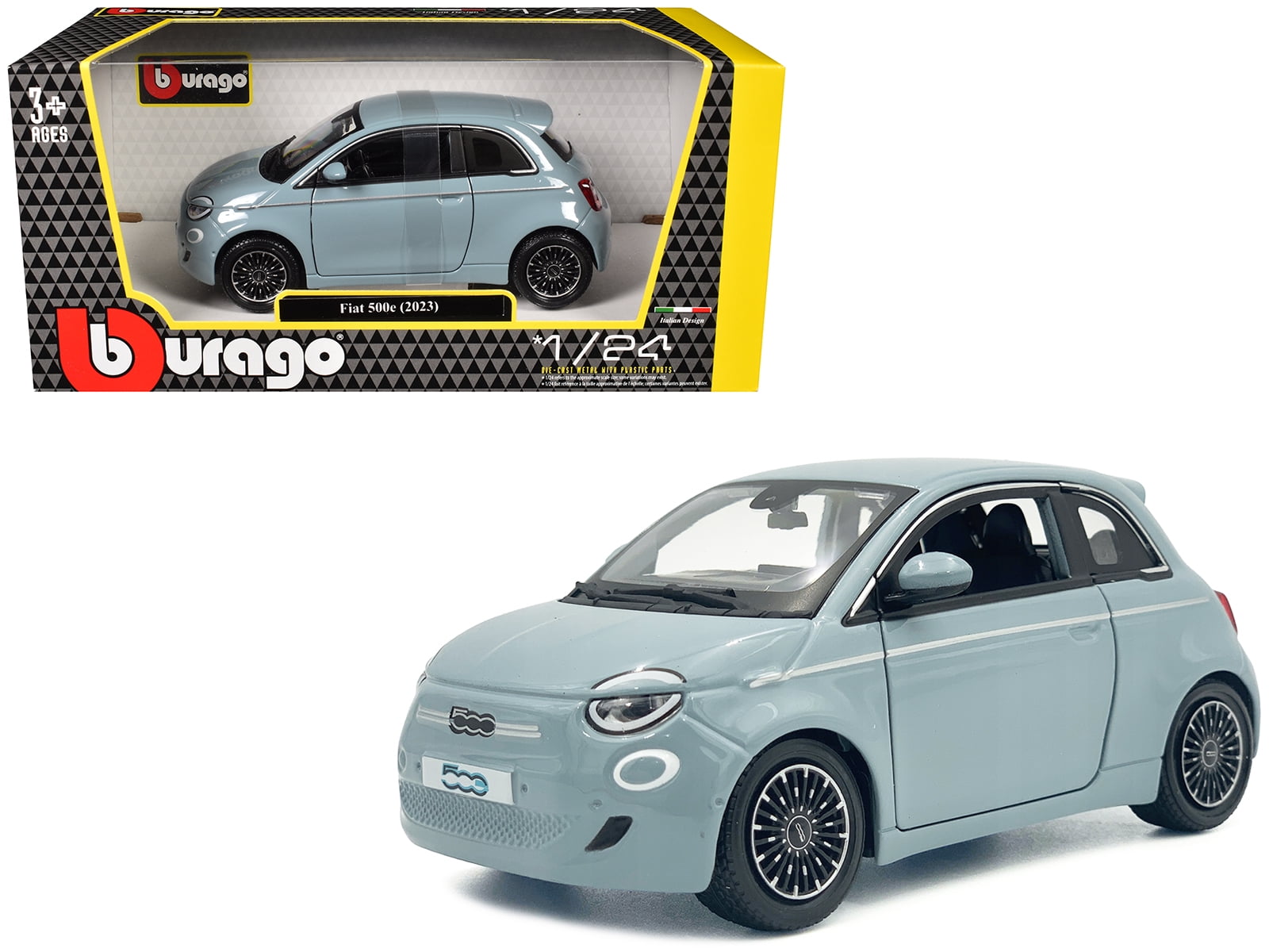 Bburago 22121W Fiat Abarth 500 SS Essesse White 1-24 Diecast Car