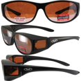 thumbnail image 4 of Global Vision Escort Safety Motorcycle Fits Over Glasses Sunglasses Matte Black Frames with Driving Mirror Lenses Matching Side Lenses ANSI Z87.1-2010, 4 of 6