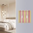 thumbnail image 4 of Yayeee Toggle Light Switch Wall Plate 2-Gang 4.56"x4.48" Decorative Outlet Cover, Pink and Yellow Striped Pattern, 4 of 7