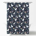 thumbnail image 3 of Lush Decor Unicorn Rainbow and Heart Pattern Kids Print Machine Washable Polyester Shower Curtain, 72x72, Navy/Multi, Single, 3 of 7