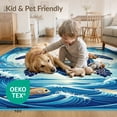 thumbnail image 4 of ODIKA Animals Turtle Symmetrical Ocean Wave Border Nautical Motif Scattered for Playroom, Bedroom, Reading Nook, Pet Friendly & Kids Safe Play, 4 of 7