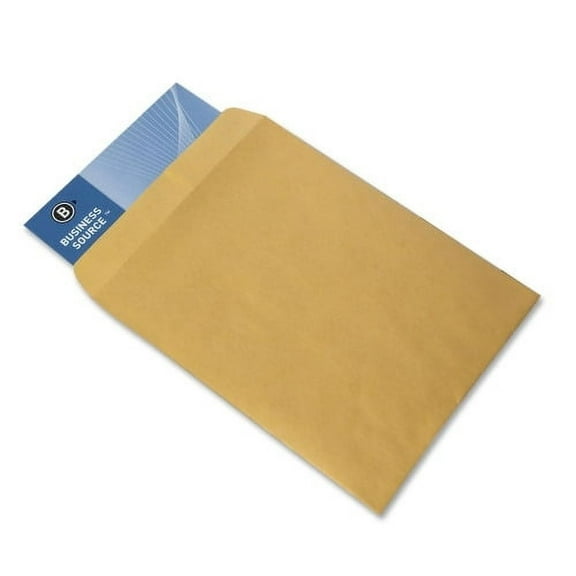 Business Source Kraft Gummed Catalog Envelopes Catalog - #10 1/2 - 9" Width x 12" Length - 28 lb - Gummed - Kraft - 250 / Box - Kraft