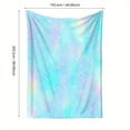 thumbnail image 6 of Ultra-Soft & Warm 280gsm Flannel Blanket - Pastel Iridescent Feather Design in Pink, Blue, Green, Yellow, Purple, Turquoise | Lightweight All-Season Throw for Couch, Bed, Sofa | Machine Washable Cozy, 6 of 7