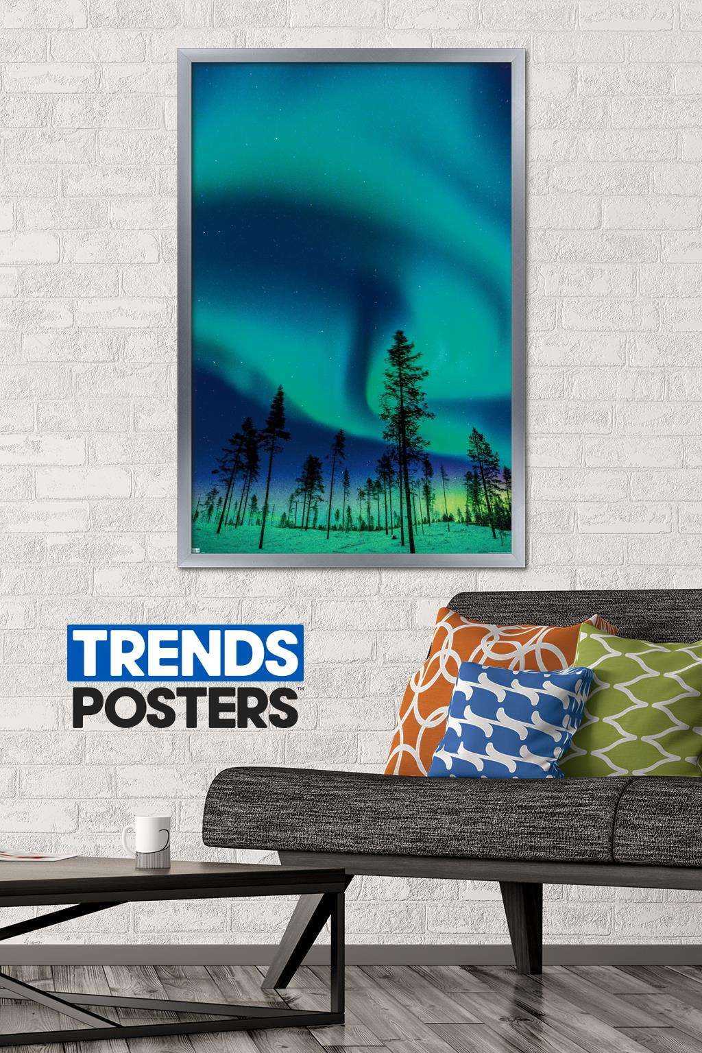 Aurora Borealis Wall Poster, 22.375" x 34", Framed