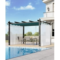 Outdoor Retractable Pergola with Sun Shade Canopy, 10' X 10'/10' X 13'  Patio Metal Shelter for Garden Porch Beach Pavilion Grill Gazebo, Modern Yard Grape Trellis Pergola