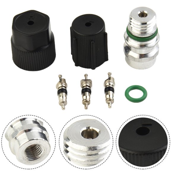 AC A/C System Cap & Valve Cores Santech Seal Kit Air Conditioning Service R134a