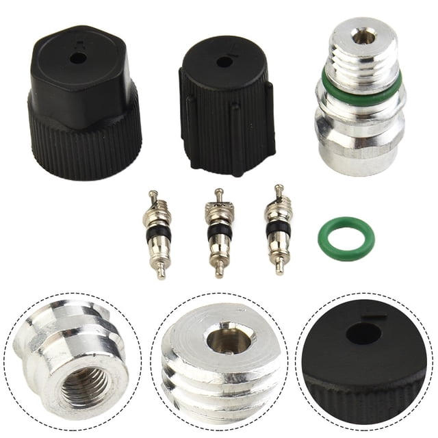 1Set Of AC A/C System Cap & Valve Cores Santech Seal Kit Air Conditioning Service R134a Direct Replacement Car Accessories