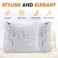 thumbnail image 5 of Cheer Collection Set of 2 Shaggy Long Hair Throw Pillows Blue 18x18, 5 of 5