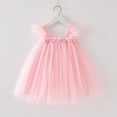 thumbnail image 4 of Kiijoy Girls Polka Dot Tulle Dress Flutter Sleeves Mesh Princess Dress, Pink, Size 6M-6Y, 4 of 4